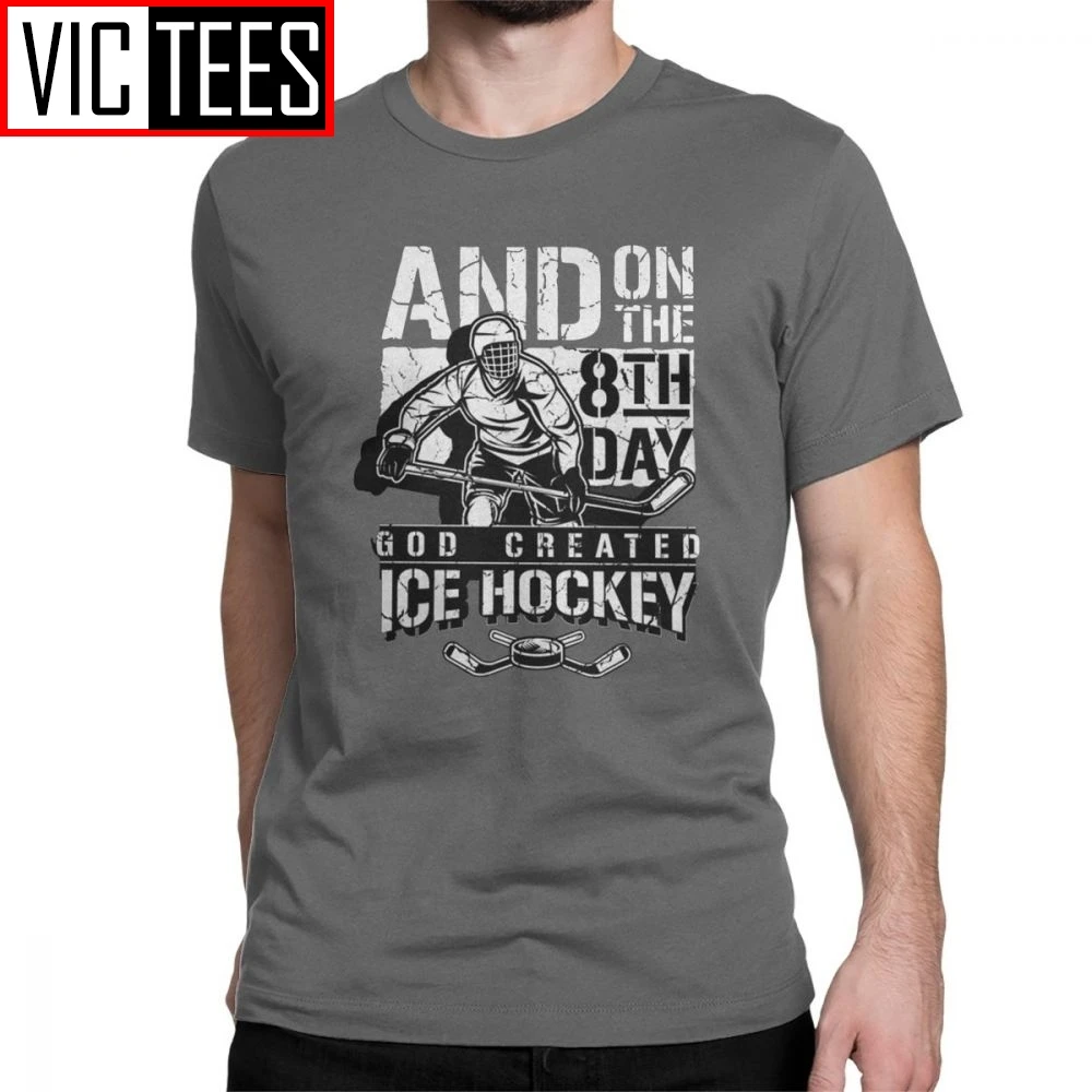 God Creato Ice Hockey Portiere Sports Sticks Puck Winter Skating T-Shirt Uomo Tee Shirt 100% Cotone Vestiti T Shirt