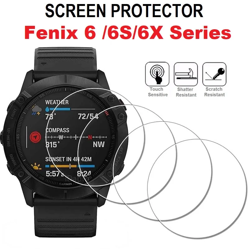 5Pcs Smart Watch Screen Protector Per Garmin Fenix 6 Fenix 6S Solar 6X Pro Pellicola Protettiva In Vetro Temperato Zaffiro