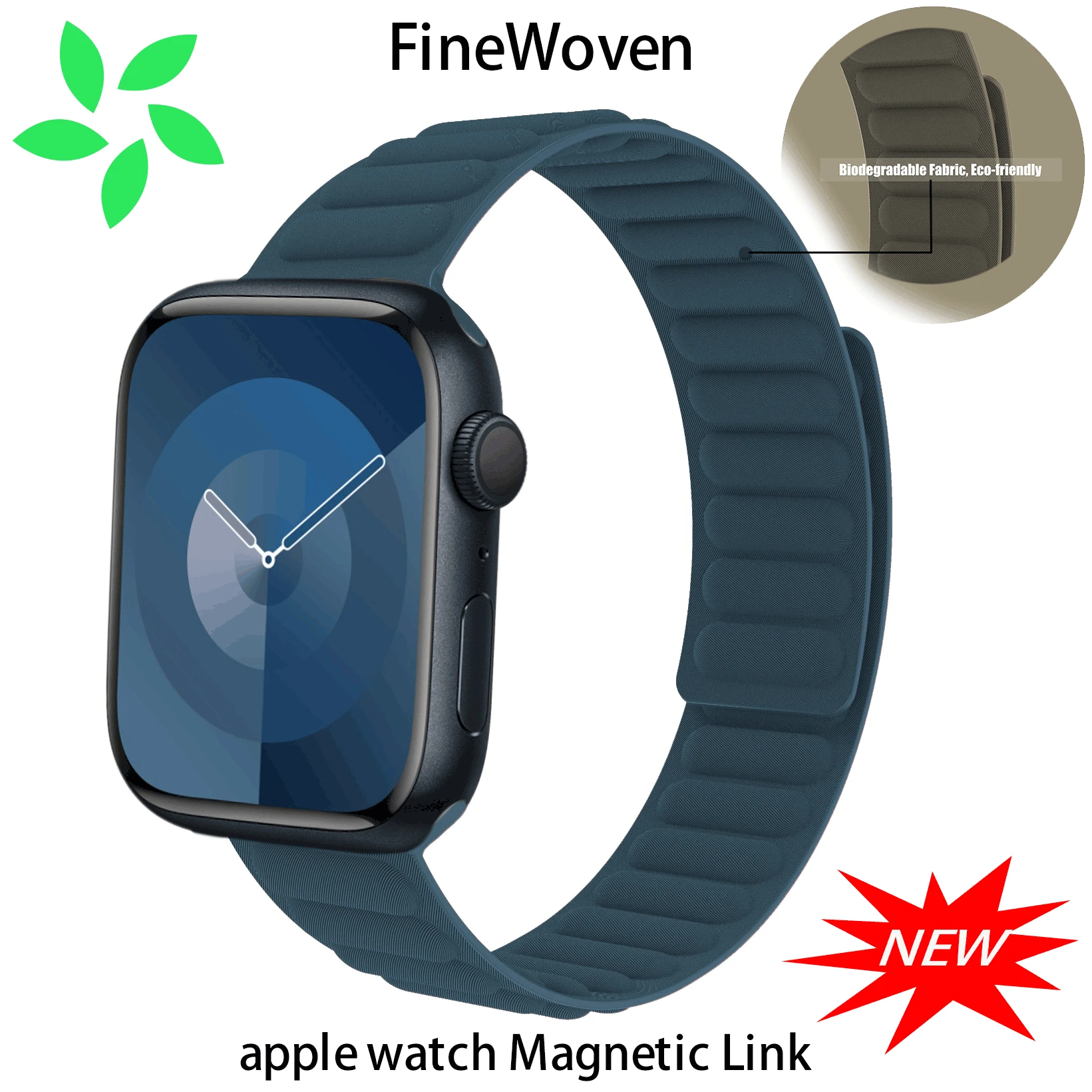 2023 Nuovo Collegamento Magnetico Con Contenuto Riciclato Finewoven Elencato Per Cinturino Apple Watch 9 Ultra Iwatch Per Serie 9 Ultra