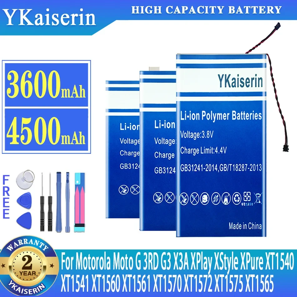 Batteria Ykaiserin Per Motorola Moto G 3Rd G3 X3A X Play X Style Xpure Xt1540 Xt1541 Xt1560 Xt1561 Xt1570 Xt1572 Xt1575 Xt1565