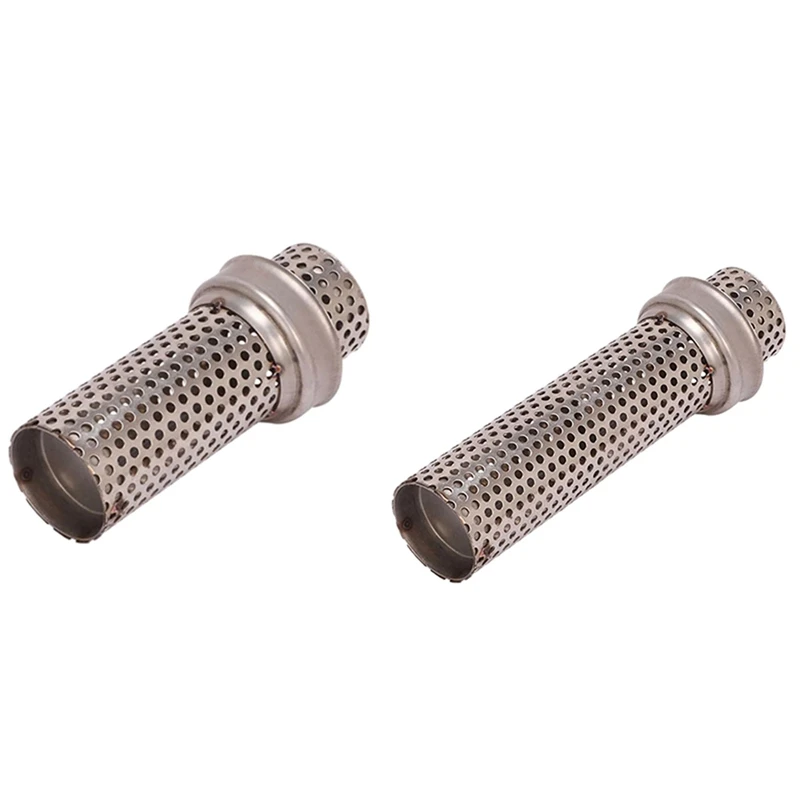 2 Pcs 51Mm Universal Motorcycle Exhaust Muffler Db Killer-Silencer Noise Sound Eliminator Mesh Db Killer, Short & Long