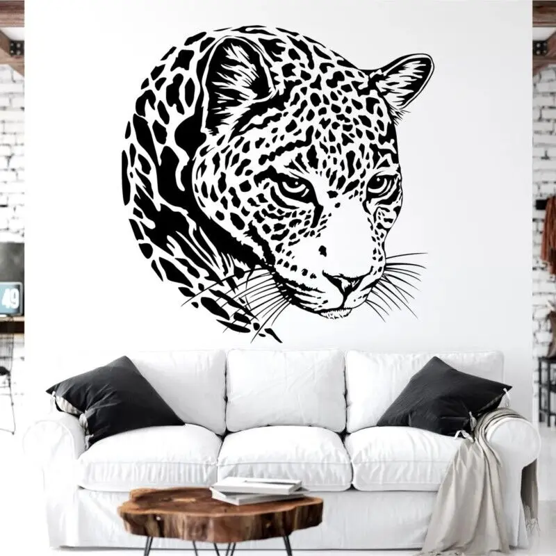 Animal Wall Decal Wild African Jaguar Domineering Wall Decor African Home Living Room Art Sticker Gift Vinyl Wall Sticker Dw22
