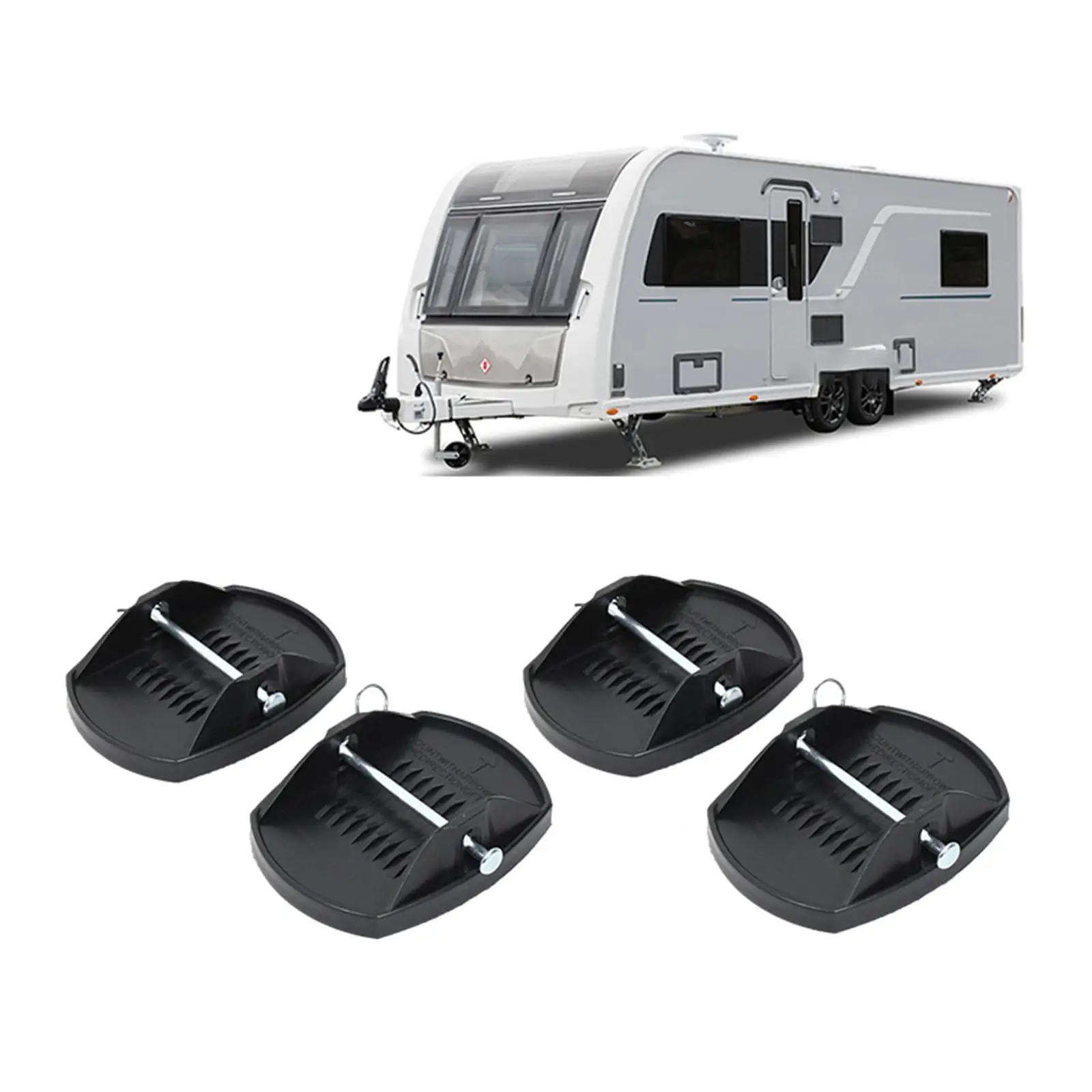 4Pcs Universal Caravan Jack Pads Leveller Wheel Foot Leg Support Jacking Lift Pad Supporto Per Rimorchi Rv
