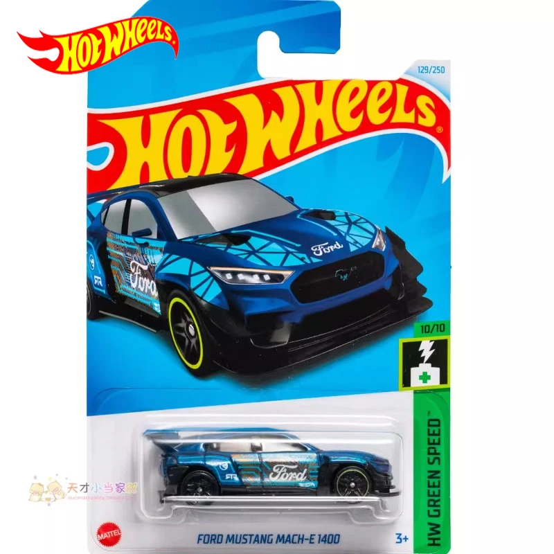 2024F Original Hot Wheels Car Ford Mustang Mach-E 1400 Giocattoli Per Ragazzi 1/64 Diecast Voiture Miniture Brinquedos Green Speed Gift