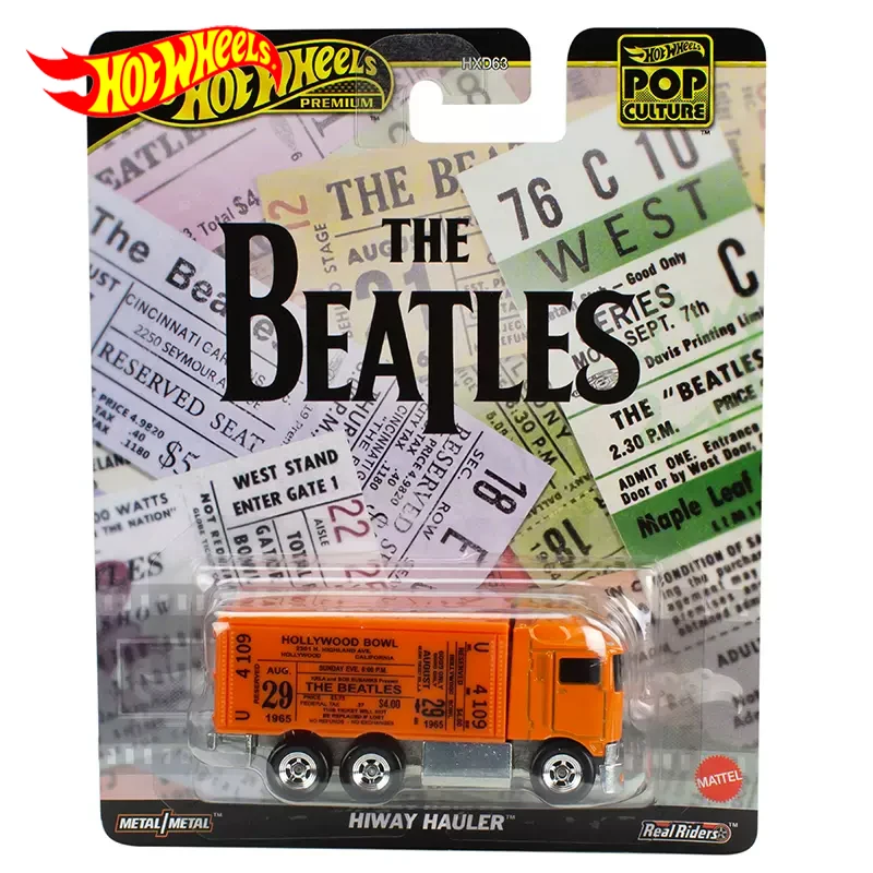 Original Hot Wheels Car Premium Car Hiway Hauler Pop Culture Toys For Boys 1/64 Diecast Beatles Alloy Vehicle Collection Gift
