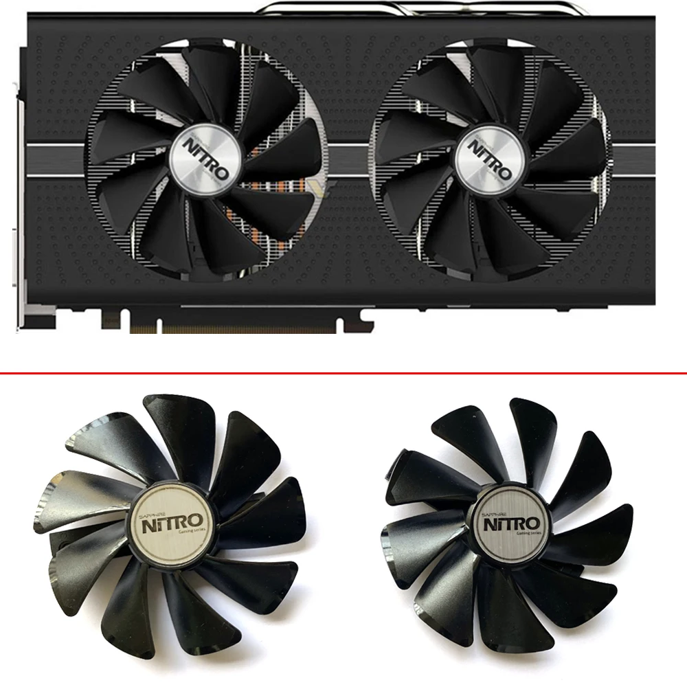 Nuovo 2Pcs 95Mm 12 12V 0.42A Rx 580 Nitro Mining Edition Vga Fan Per Sapphire Rx 470 480 570 580 590 Raffreddamento Della Scheda Grafica