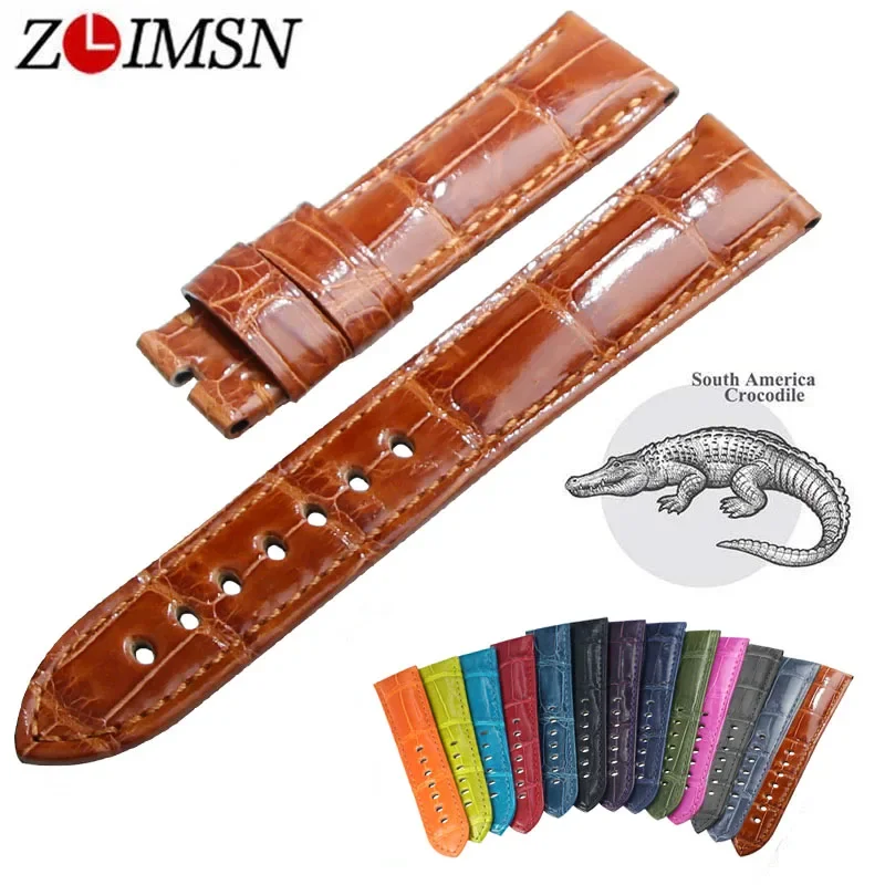 Zlimsn Cinturino In Alligatore Originale Cinturino Di Lusso 12 Colori Dimensioni Personalizzate Per Cinturino Sommergibile Panerai Radiomir Luminer Lu