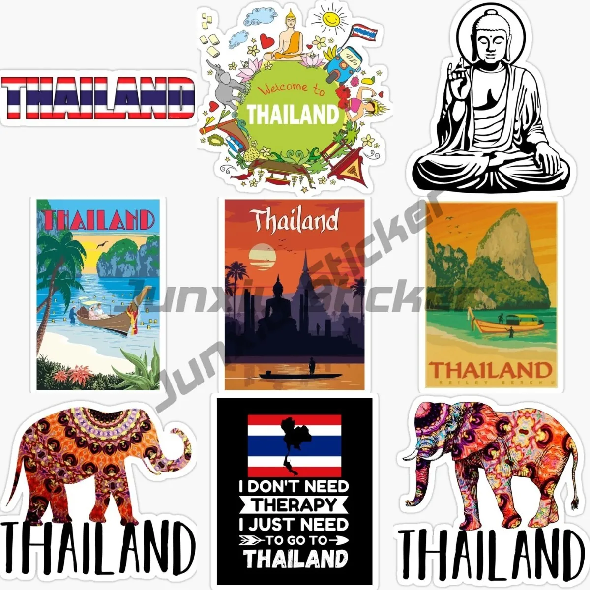 Thailandia Th Elephant Buddismo Scenario Sticker Accessori Van Bike Moto Truck Camper Wall Laptop Window Door Laptop Glass Decal