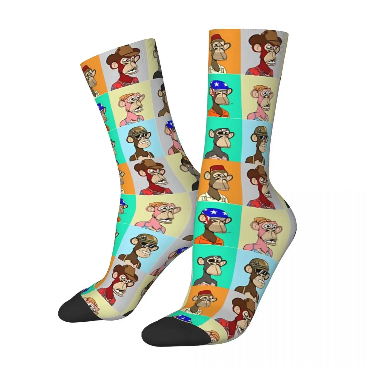 Bored Apes Yacht Club Nft Crypto Icon Drawstring Socks Sports Pouch 3D Print Backpack Boy Girls Mid-Calf Socks