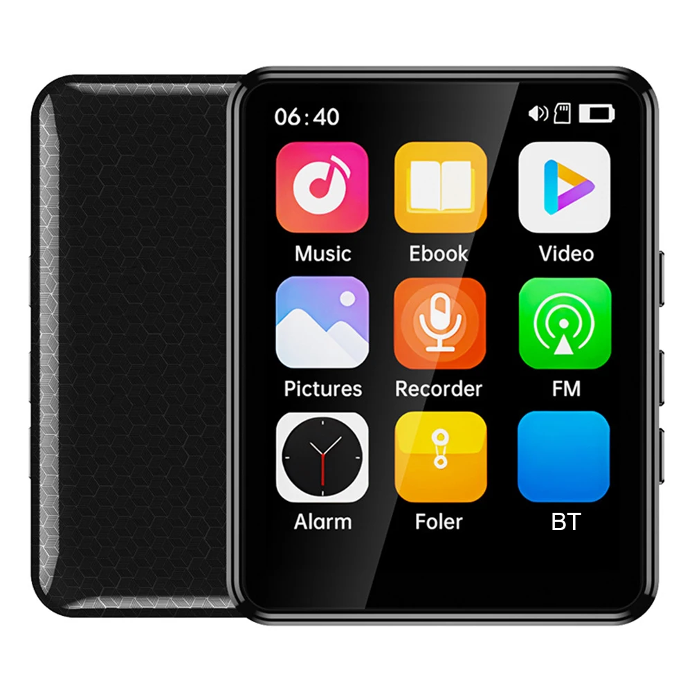 Lettore Mp3 16/32/64Gb Hifi Lossless Sound Music Stereo Player Bluetooth-Compatible5.3 Con Altoparlante Radio Fm Registratore Vocale