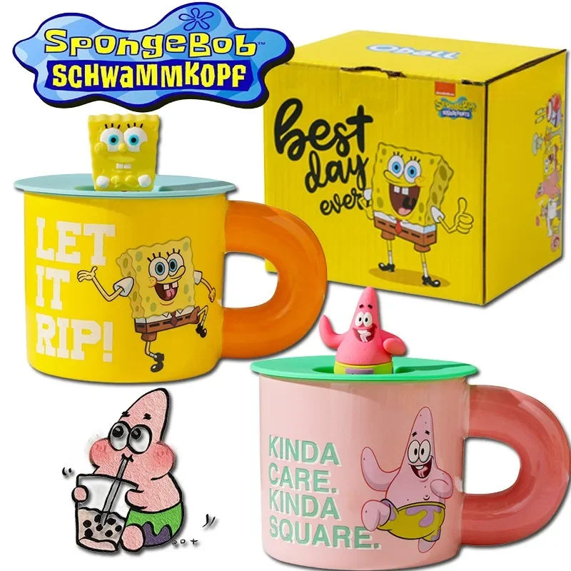New Cute Spongebob Squarepants Pie Star Ceramic Mug Coppia Mug Uomo Donna Office Coffee Drinking Mug Breakfast Milk Ceramic Mug