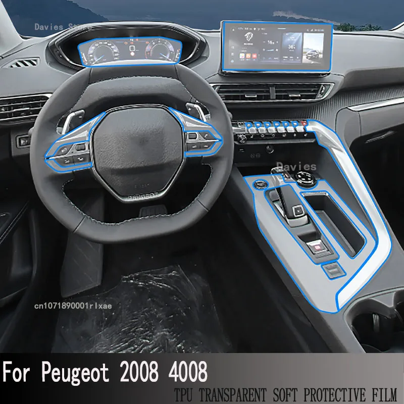 Per Peugeot 2008 4008 2023 Car Stick Center Console Instrument Screen Film Protetive Trasparente Closate