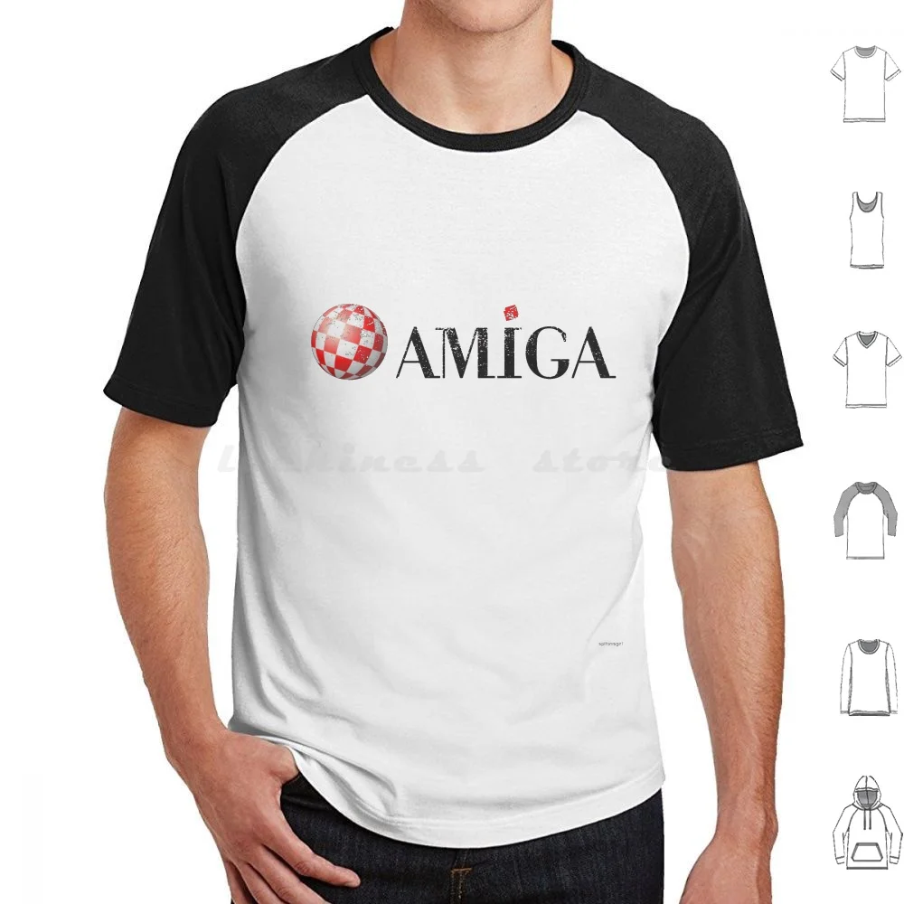 Maglietta Amiga Big Size 100% Cotone Amiga Commodore Commodore 64 64 Sixty Four Logo Console Game Gaming Commodore Amiga Vintage