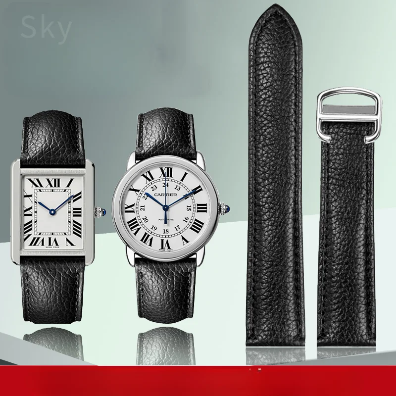 Cinturino Per Orologio In Vera Pelle Litchi Per Cartier Tank London Solo Series Wsta0029 Wsta0030 Cinturino In Pelle 16Mm 23Mm 25Mm Uomo Donna