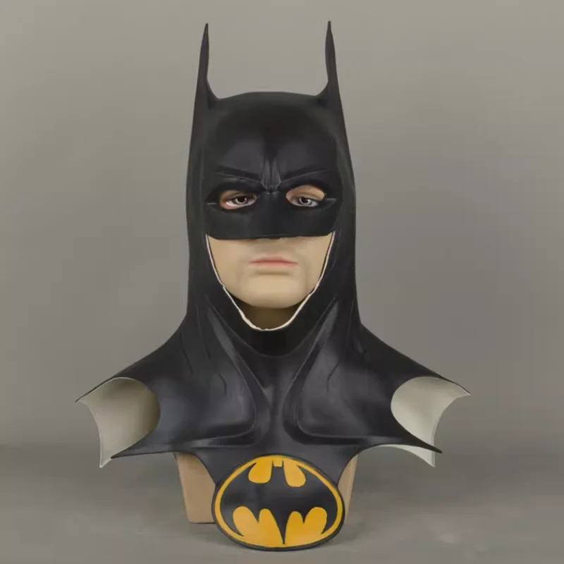 Film Superhero Bruce Wayne Mask Cosplay Latex Helmet Adult Unisex Halloween Party Prop Accessori
