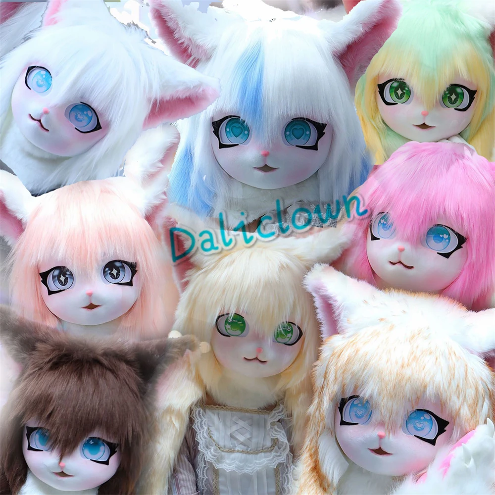 Kigurumi Fursuit Headset Furry Cosplay Costume Kig Head Mask Paws Comiket Furries Rabbit Doll Cat Beast Doll Costume Animal