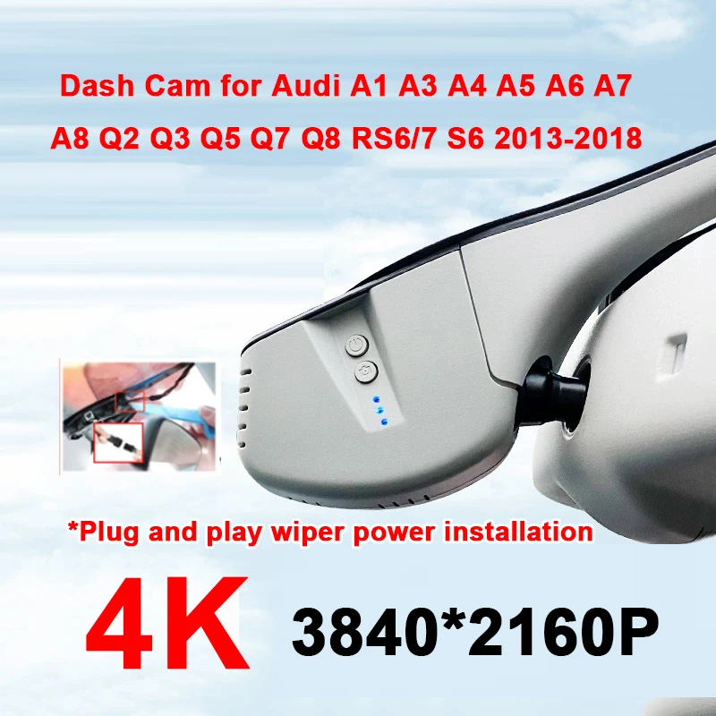 4K Wifi Plug And Play Videoregistratore Dvr 2160P Dashcam Per Audi Q3/Q5/A4L/A6L/A6/A7/A8/A1/Rs6/Rs7/R8/S6 2013 A 2018
