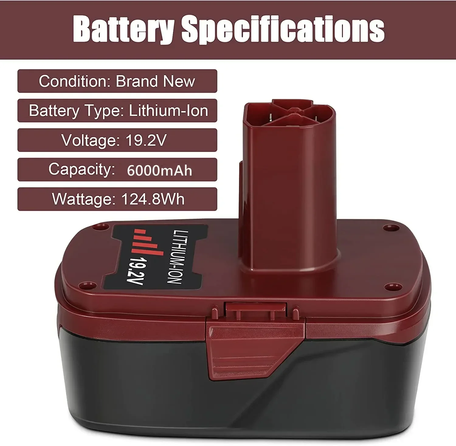Sostituzione Della Batteria Agli Ioni Di Litio 6.0Ah 19.2 V Da 2 Pezzi Per Batteria Craftsman Da 19.2 Volt Xcp Diehard Pp2011 Pp2030 13015600113027900