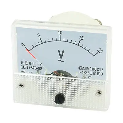 85L1-V Voltmetro Ac A Impostazione Zero Volt Test Meter Gauge 0-20V Classe 2.5