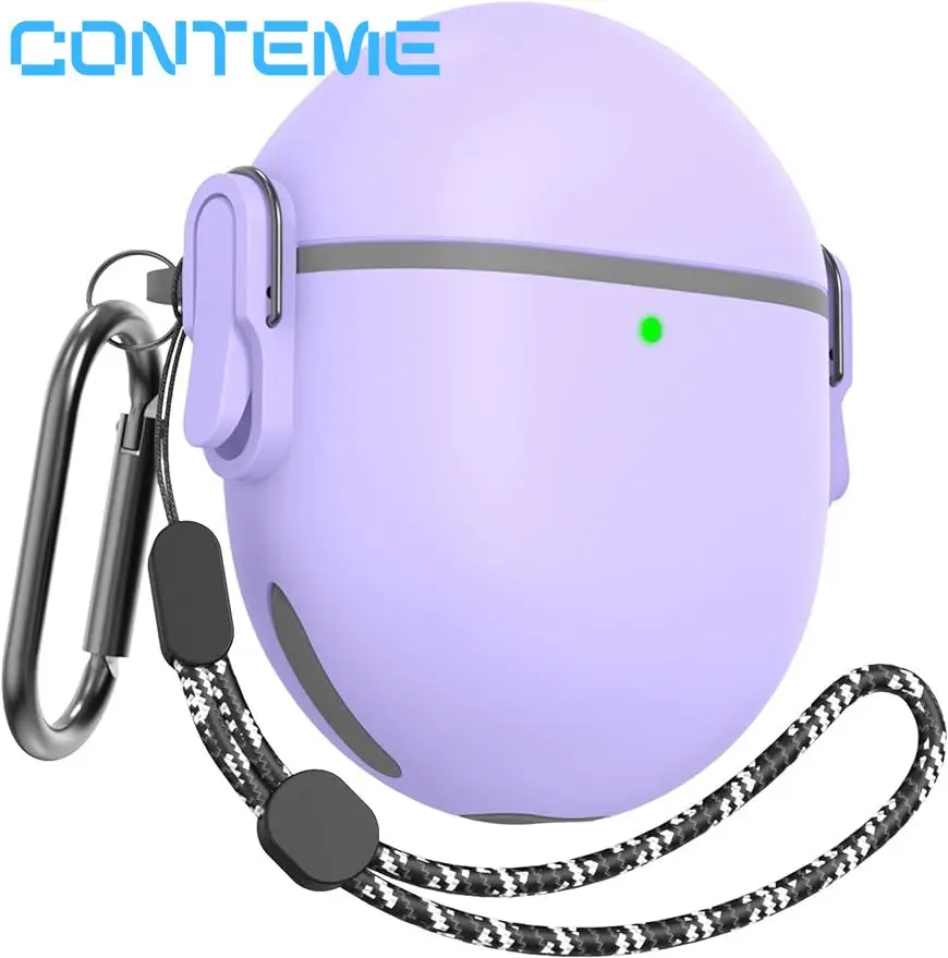 Conteme Google Pixel Buds Pro Case Secure Lock Cover Protettiva Antiurto Pelle Con Moschettone E Cordino