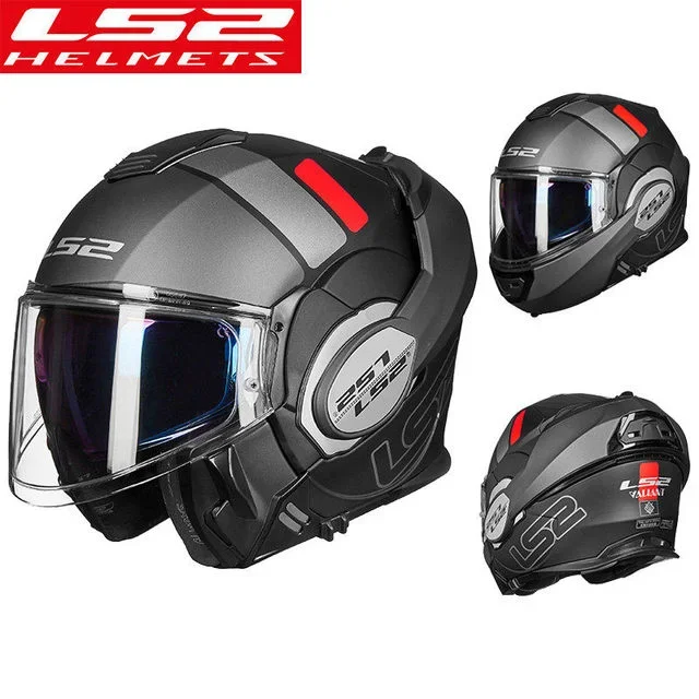 Vendita Calda Capacete Ls2 Ff399 Casco Moto Ls2 Valiant I Back Caschi Somersault Modulare Flip Up Doppia Visiera Cascos