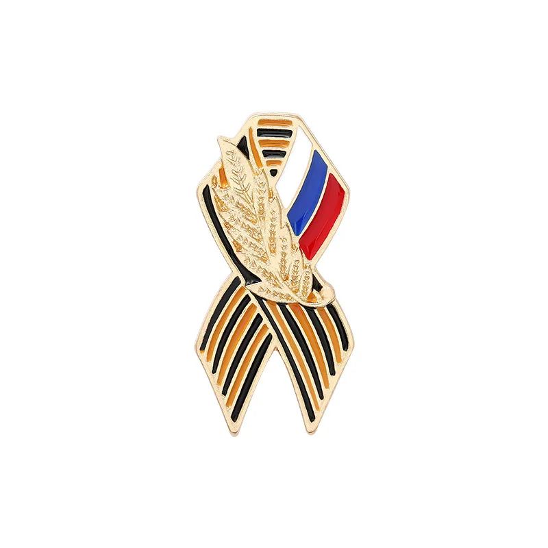 Fashion St. George Ribbon Badge Bandiera Russa Nastro St. George Victory Day Pin Spilla Moda Uomo E Donna Gioielli