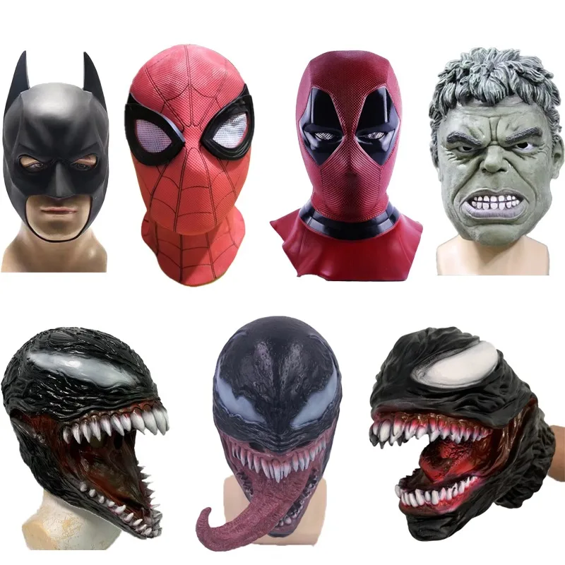 Film Spiderman Maschera Cosplay Copricapo In Lattice Batman Hulk Venom Emulsion Helmet Halloween Party Costume Di Carnevale Puntelli Di Supereroi