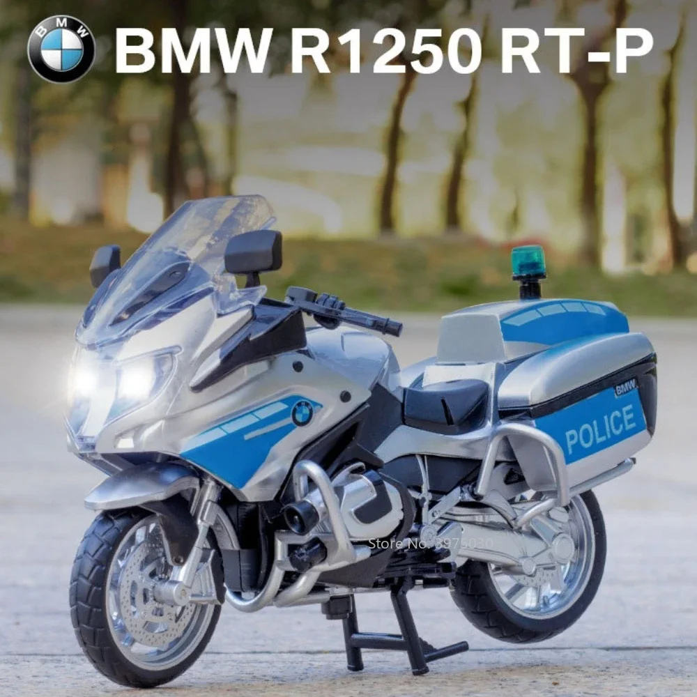 1:12 Racing Police Motorcycle Model Toy Bmw R1250Rt-P Alloy Simulation Diecast Motorcycle Model Collection Toy For Children Gift