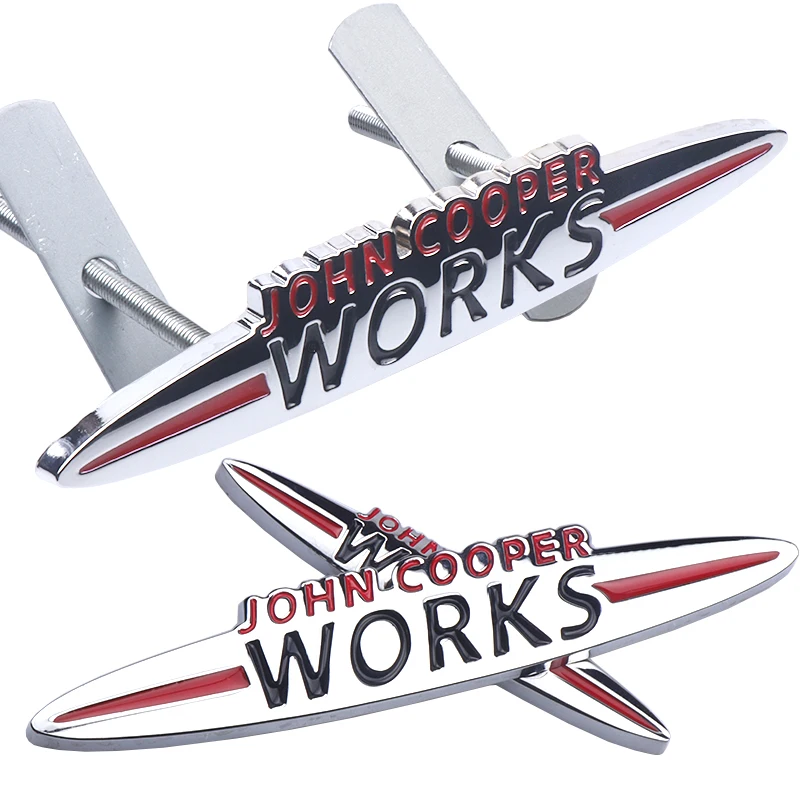 3D Metal John Cooper Works Badge Car Front Grille Adesivo Decorativo Per Mini John Cooper Countryman Clubman Jcw Works R50 R52