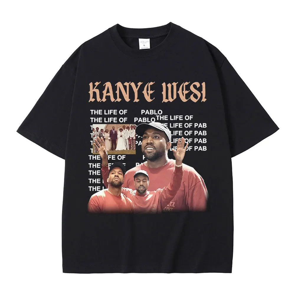Maglietta Kanye West The Life Of Pablo Music Album Magliette Maglietta Oversize In Cotone Casual A Maniche Corte Hip Hop Vintage Da Uomo