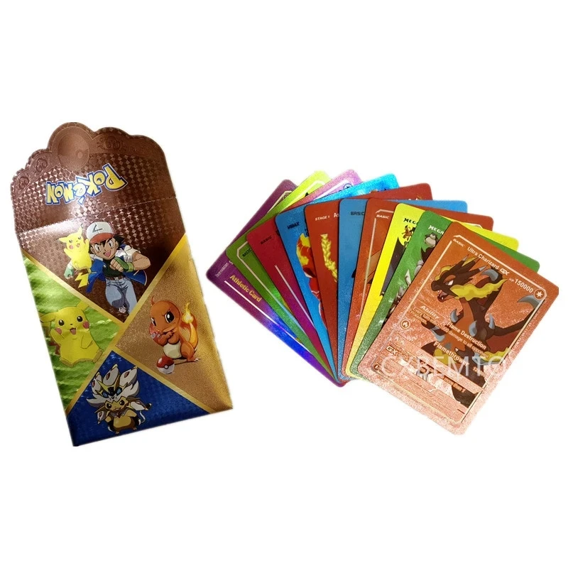 10 Pezzi Colorati Carte Pokemon Inglesi Vstar Vmax Gx Mega Ex Laser Trainer Shining Arceus Battle Card Collection Booster Box Toy
