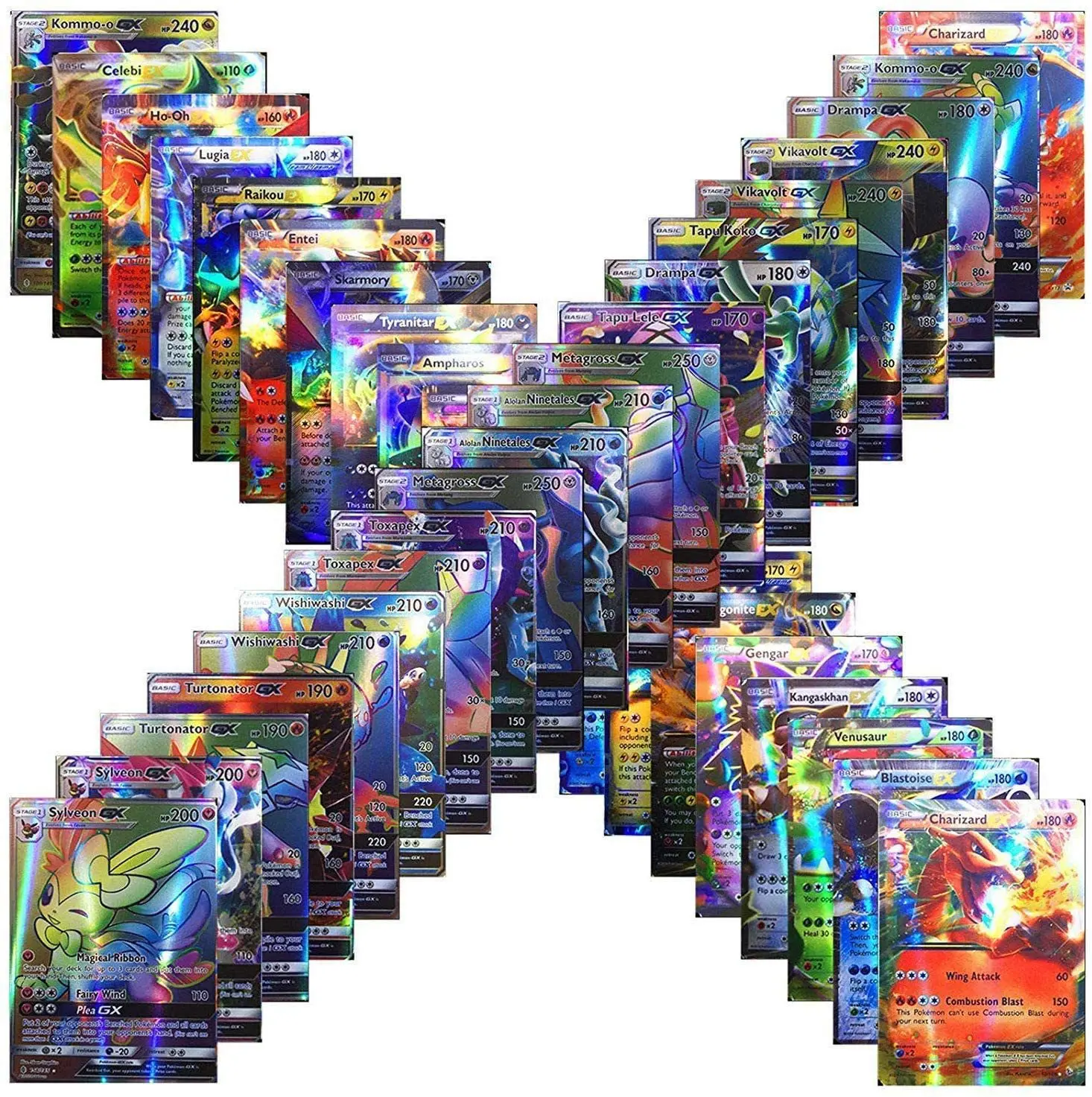 100Pcs Carte Pokemon Inglesi Vstar V Vmax Gx Mega Ex Shining Arceus Cards Game Battle Trainer Collection Booster Box