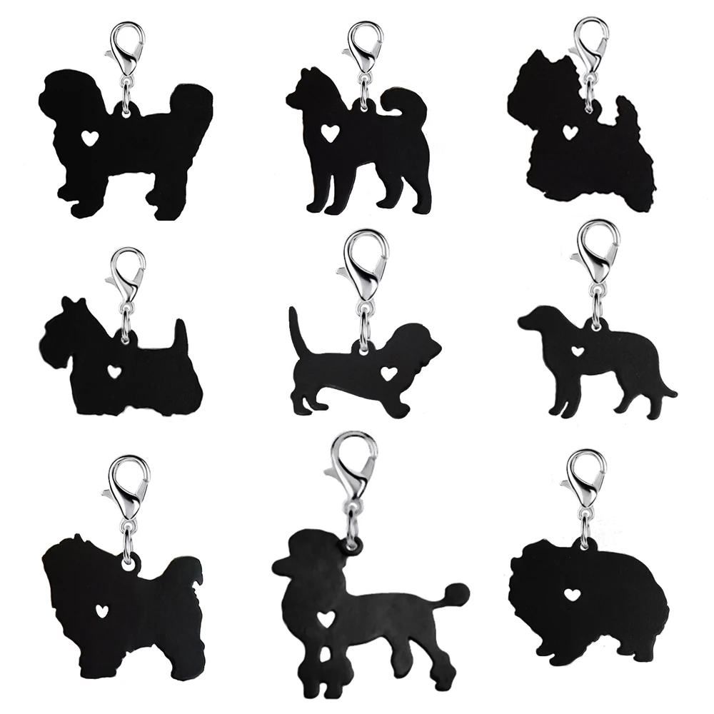 Bulldog Pug Scottish Terrier Black Dog Portachiavi Charms Per Collana Fai Da Te Orecchini Pendenti Gioielli Che Fanno Gioielli Di Moda