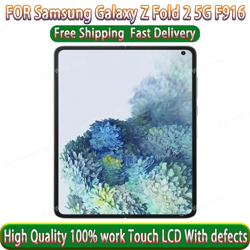Per Samsung Z Fold 2 F916N F916B Con Dot Black Line Display Screen Touch Screen Digitizer Z Fold2 Sostituzione Lcd Pieghevole