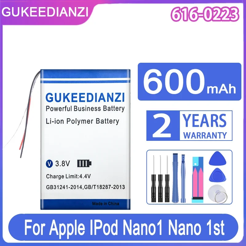 Gukeedianzi Batteria Di Ricambio 616-0223 616-0224 600Mah Per Apple Ipod Nano1 Nano 1A Generazione 1 Gen A1137 4Gb 2Gb 1Gb