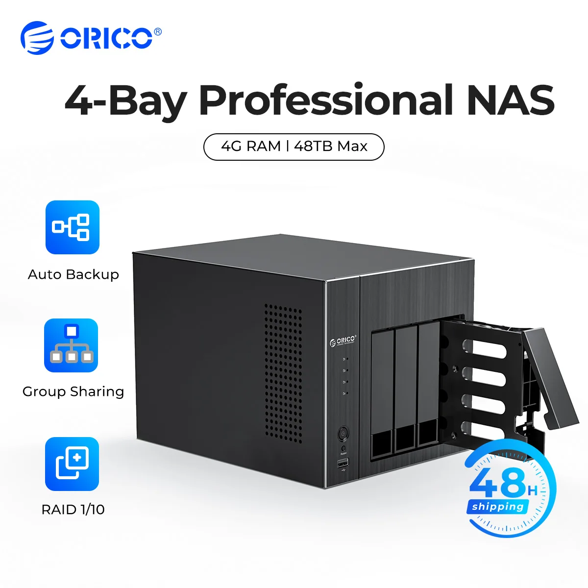 Serie Os Orico Nas 2.5 3.5 '4 Bay Storage Collegato Alla Rete Con Raid Gen7 Sata A Usb3.0 Hdmi Rj45 Audio 48Tb Custodia Hdd Con Spina Europea