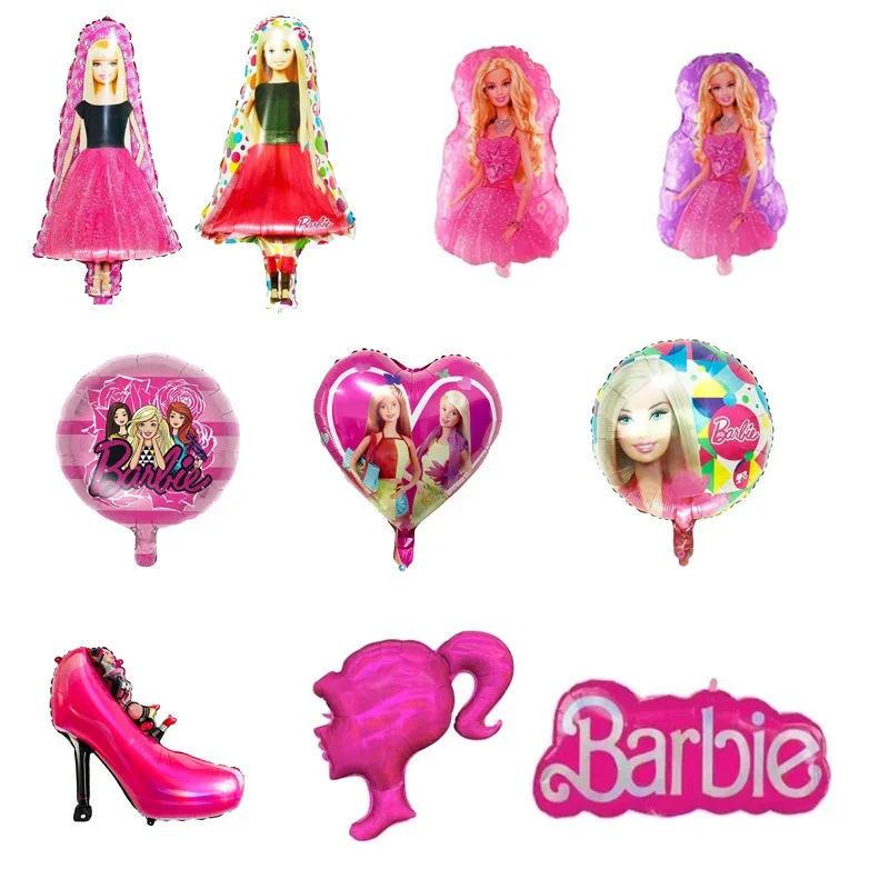 New Pink Barbie Pellicola Di Alluminio Palloncino Tacchi Alti Barbie Girl Foil Balloon Girl Doll Festa Di Compleanno Doccia Princess Theme Decor