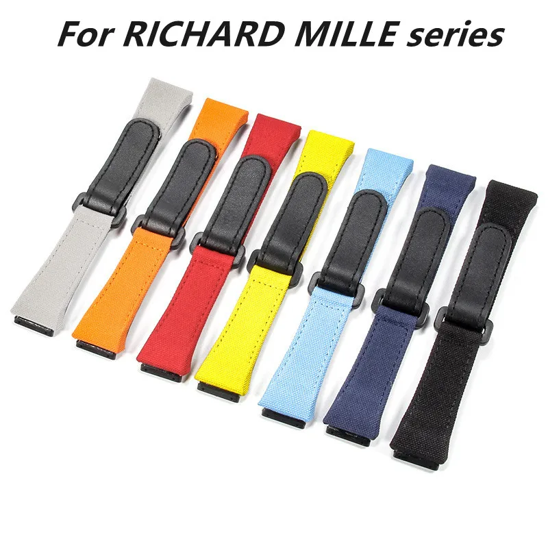 Per Richard Mille Rm 50/53/11 Tela Cinturino Inferiore In Vera Pelle Cinturino Morbido Cinturino Impermeabile Interfaccia Dedicata 20-25Mm