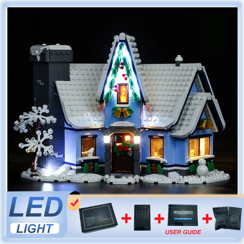 Visita Di Babbo Natale Lego 10293 Compatibile Con Luce A Led (Solo Luce A Led, Senza Blocchi Di Costruzione)