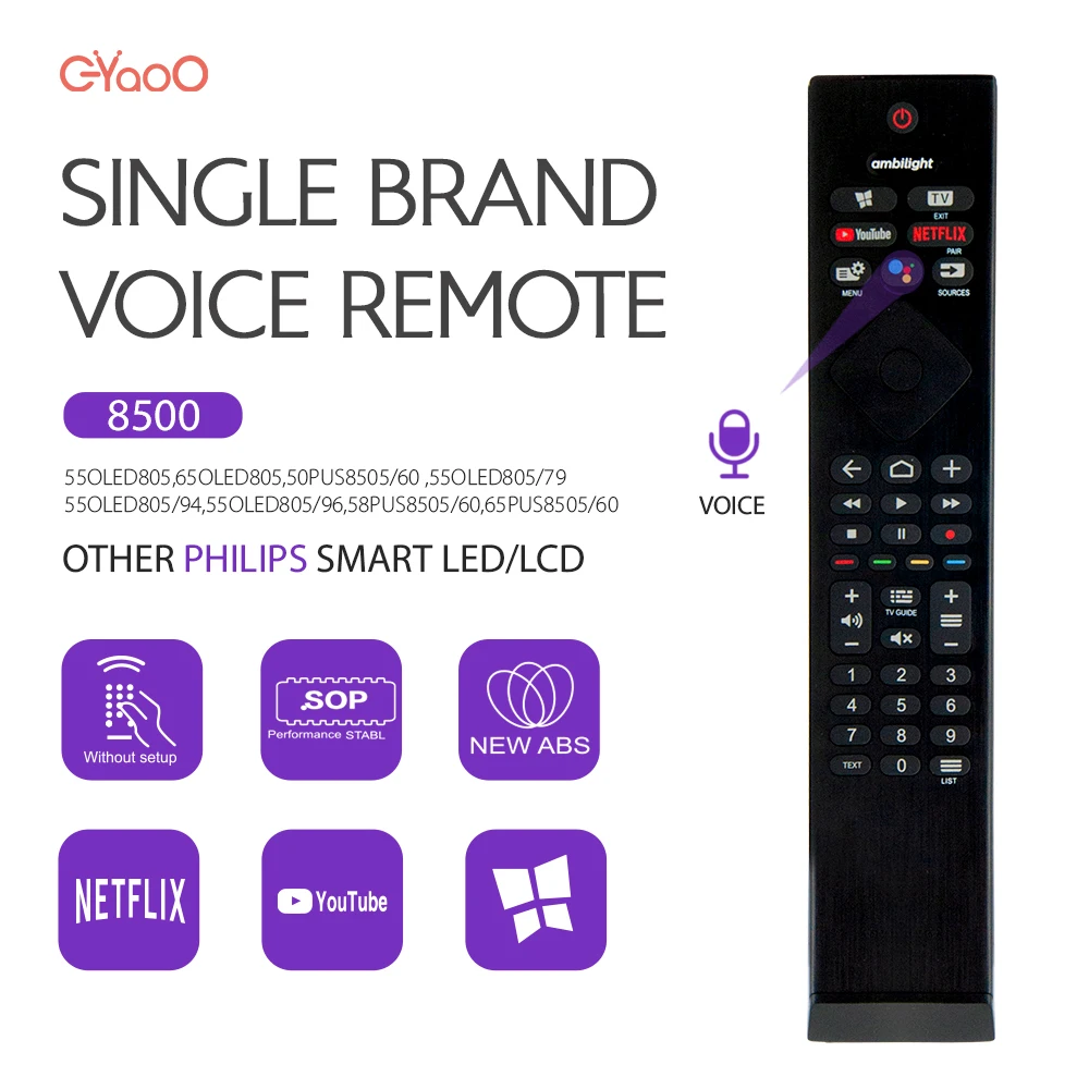 55 Oled805/79 Telecomando Vocale Utilizzare Per Philips Serie 8500 Ambilight 4K Uhd Led Android Tv Con 3 Lati 55 Oled805 65 Oled805