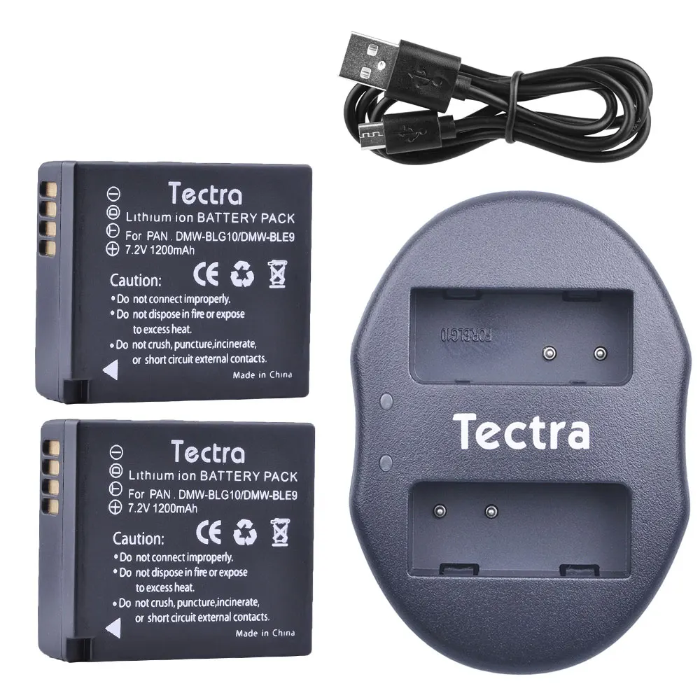 2 Pcs Dmw-Blg10 Dmw-Ble9 Battery + Usb Caricatore Doppio Per Panasonic Dmc Gf6 Gx7 Gf3 Gf5 Dmw-Blg10Gk Lx100 Gx80 Gx85 Dmwblg10 Batteria