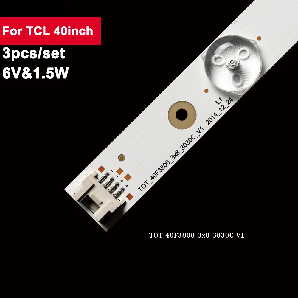 Striscia Tv Retroilluminata 6V 1.5W 780Mm Led Per Tcl 40 Pollici Muslim3 Pz/Set Retroilluminazione Tv Luce Led 40 Fs3750 L40F3303B