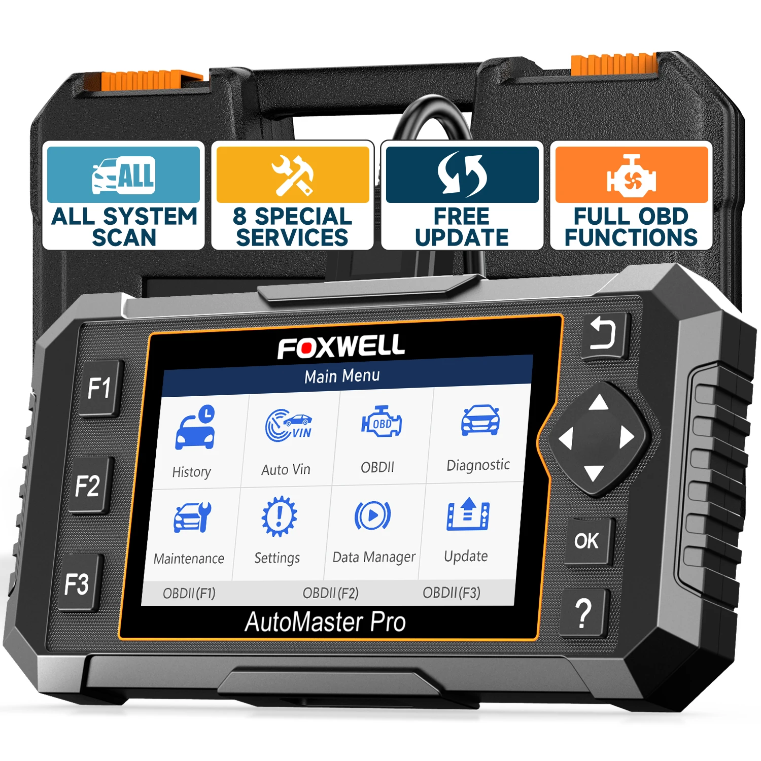 Foxwell Nt624 Elite Strumento Diagnostico Per Auto Lettore Di Codici Motore Epb Servizio Di Ripristino Dell'Olio Sistema Completo Scanner Automobilist