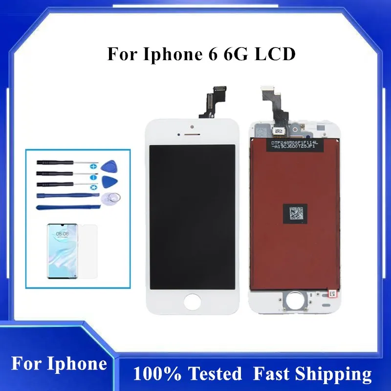 Nuovissimo Testato Al 100% Per Iphone 6 A1459 A1586 A1589 Display Lcd Touch Screen Per Iphone 6 Screen Touch Digitizer