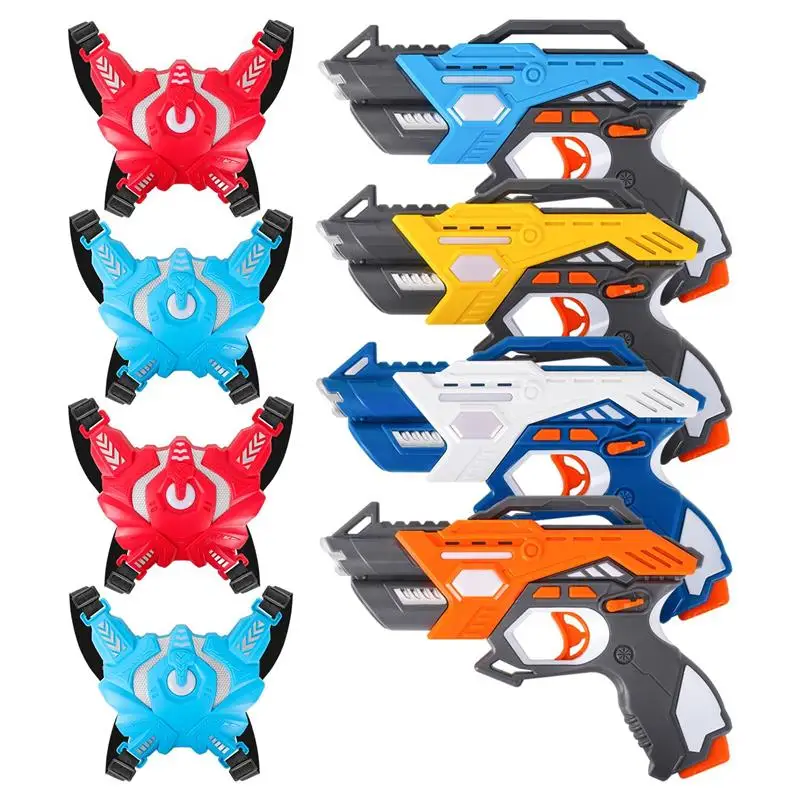 4 Pz/Set Laser Tag Battle Toy Guns Electric Infrared Induction Laser Strike Pistol Gun Vest Battle Game For Boys Indoor/Outdoor