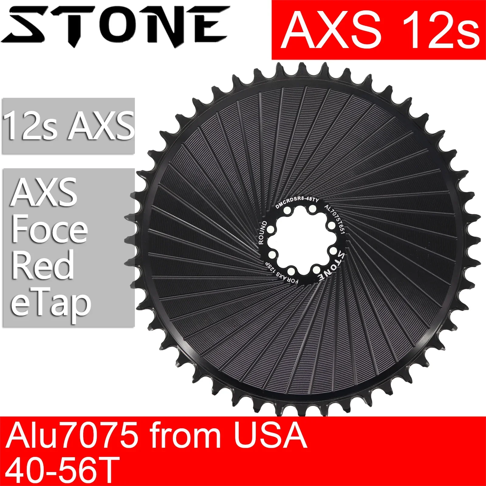 Stone 12 S Axs Chainring Flattop Per Dub Force Red Direct Mount Dm Chainring Chainwheel Per Sram Per Bici Da Strada Axs 12 Velocità