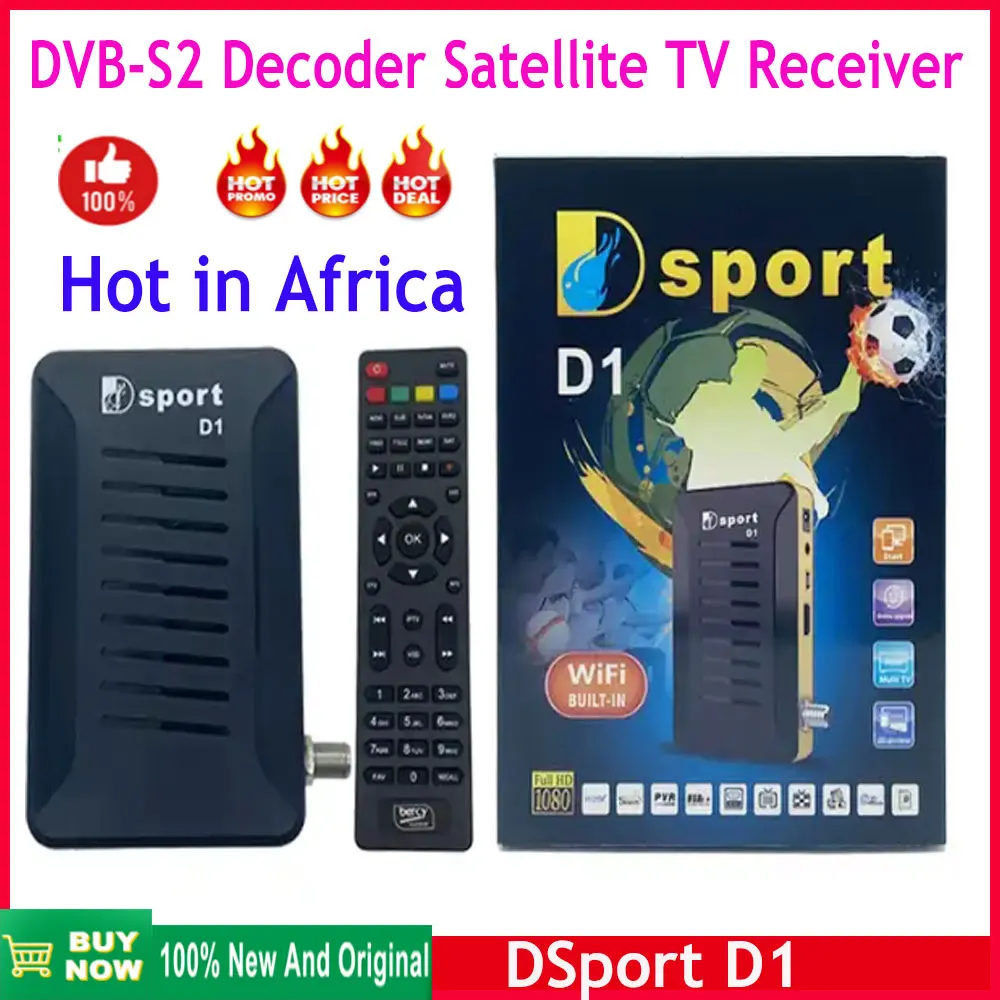 Vendita Calda Dsport D1 Miglior Ricevitore Decoder Satellitare Hd 1080P Decoder Digitale Dvb-S2 Builtin Wifi Africa Medio Oriente Pk Qsport
