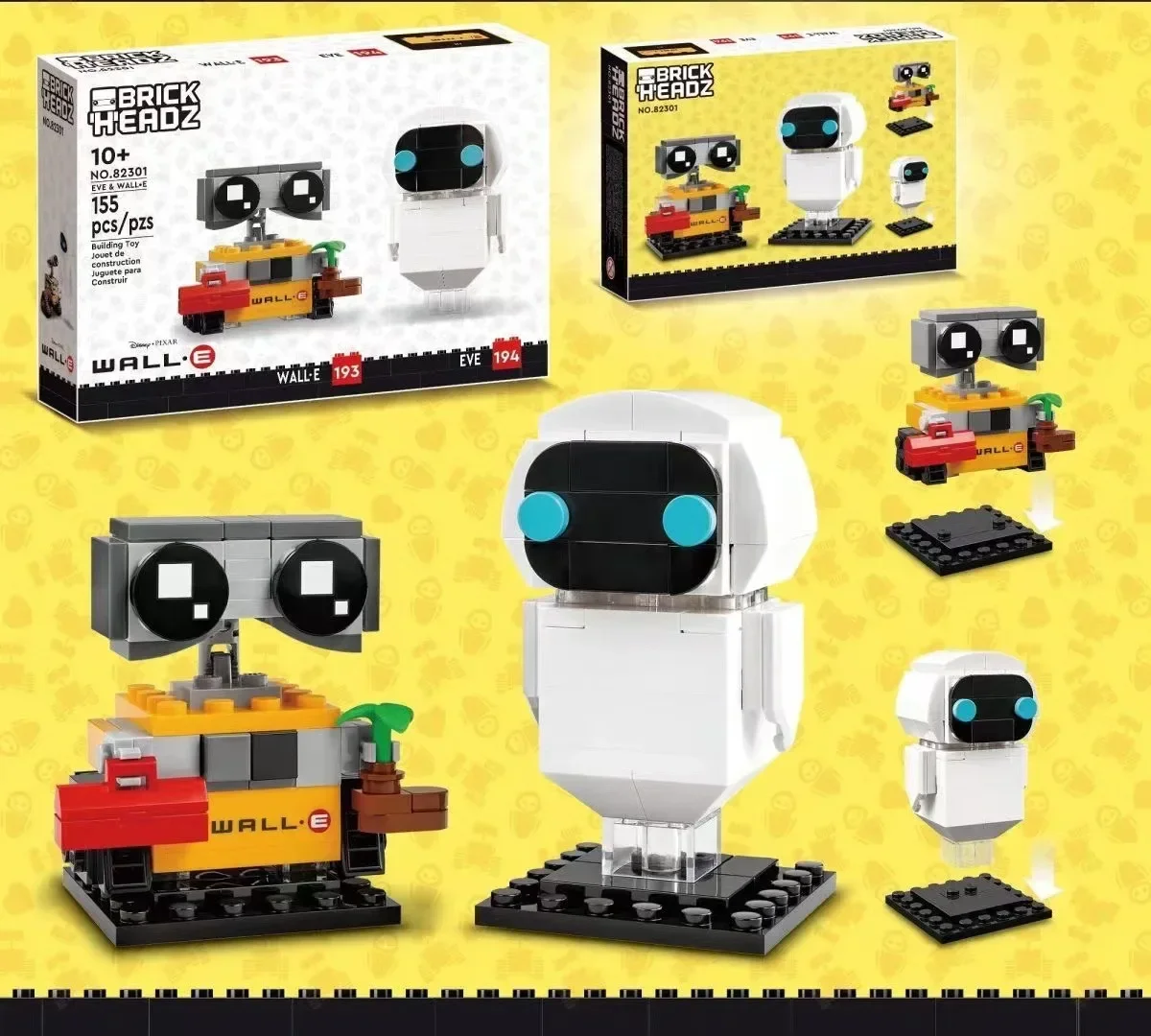 Hot Toys Eve & Wall-E Pixar Movie Wall E Robot Figures Model Building Block Brick Gift Kid Birthday Girls Boys Toys