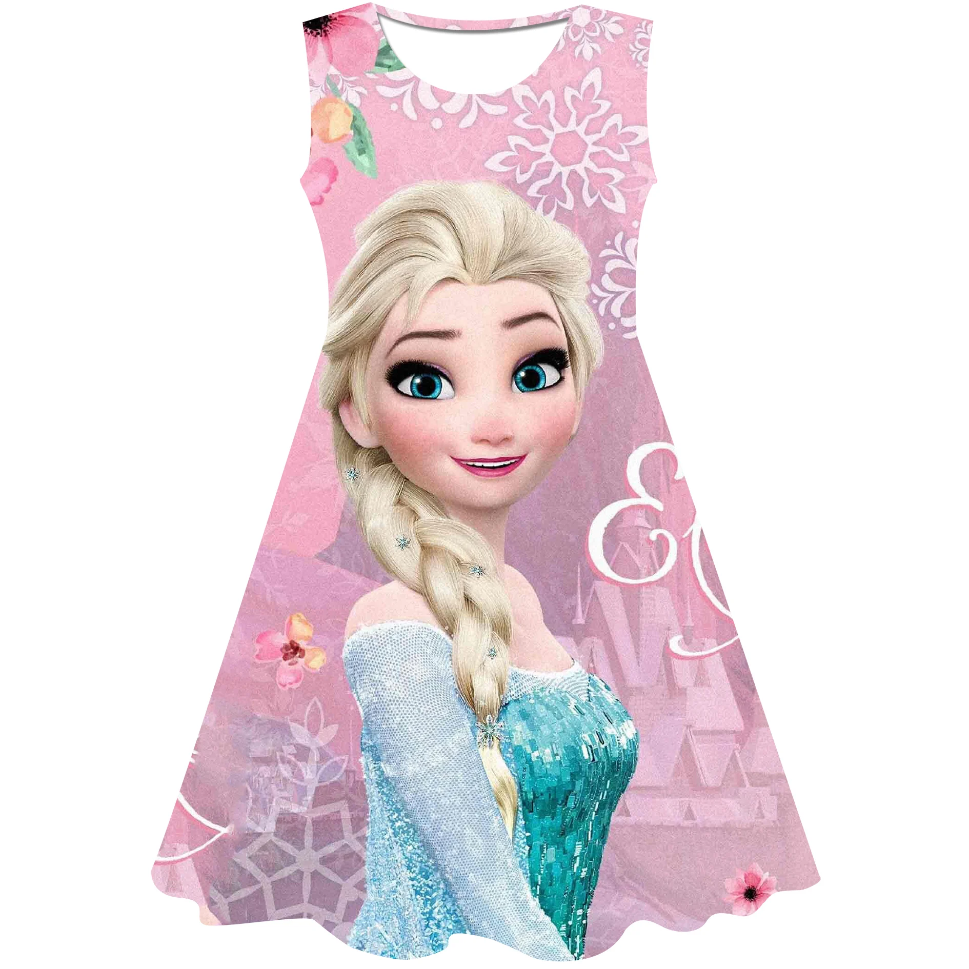 2023 Anni Disney Cute Frozen Elsa Princess Dress Girls Cartoon Frozen Elsa Dresses Princess Children'S Party Clothes 1-10 Anni