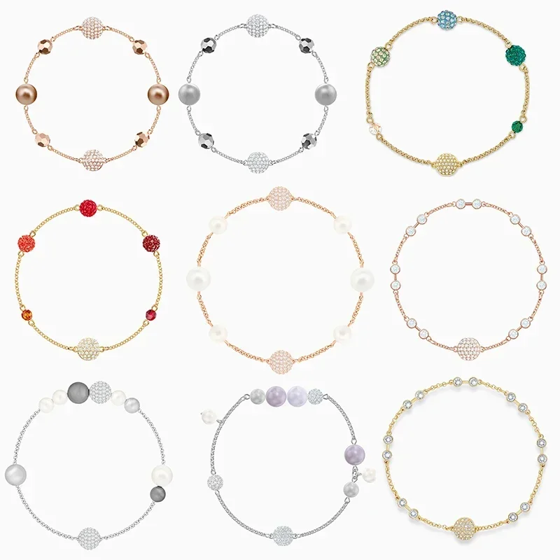 Braccialetto Di Alta Qualità Nuova Collezione Remix Round Pearl Strand Luxury Crystal Pearl Women Fashion Jewelry Gift